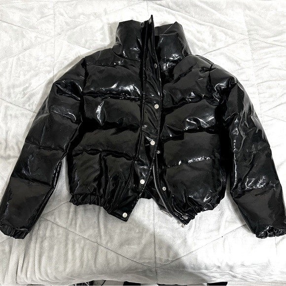 Miss Pap Black Vinyl Puffer Jacket - Picture 5 of 6
